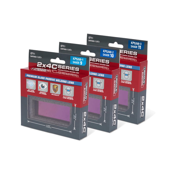 Lincoln 2x4C Series Premium Glass Welding Lens - Fixed Shade