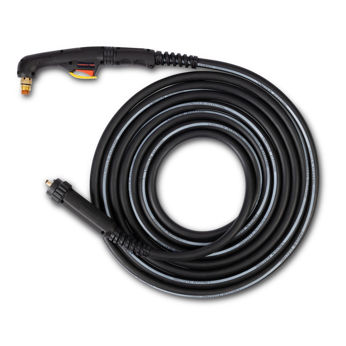 Lincoln 25Ft FlexCut PRO Hand Torch w/FlexConnect Handle features cable and dual connectors at each end.