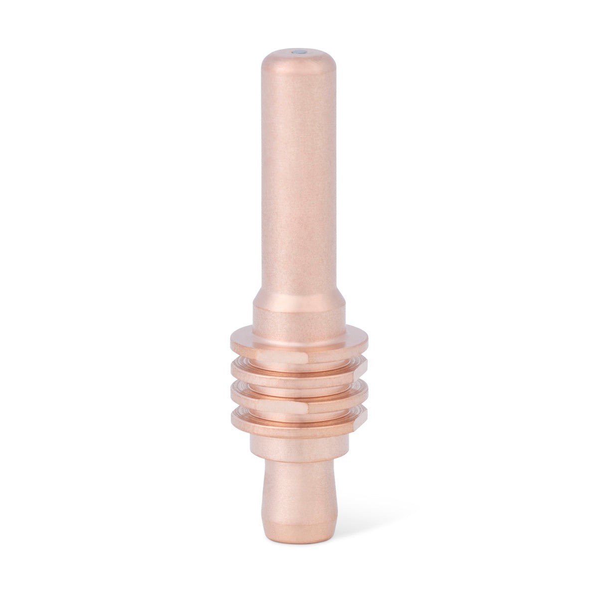 Lincoln FlexCut PRO Extended Cutting Electrode KP5858-1, copper with 3 ridges, packaged in 5, displayed on white.