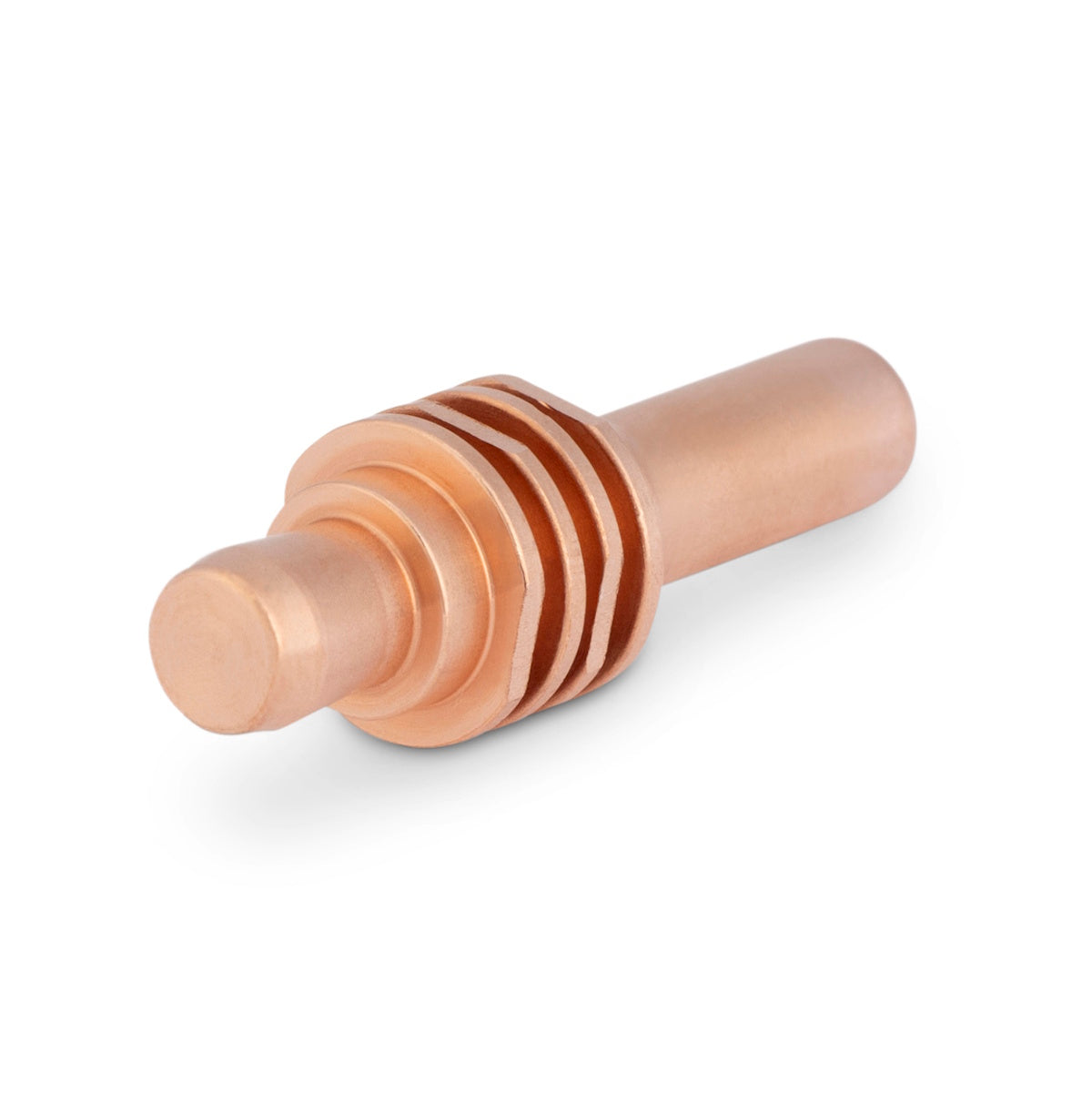Lincoln FlexCut PRO Electrode KP5857-1, copper-colored plasma cutter part, pack of 5 on white background.