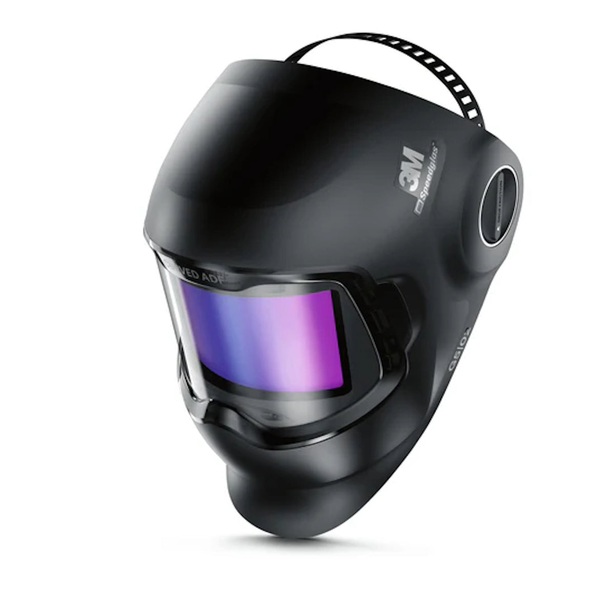 3M Speedglas G5-02 Welding Helmet with Curved ADF, large visor, and adjustable headband on white background.