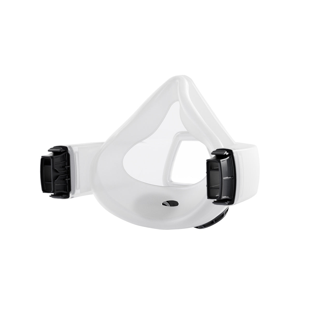 Optrel Swiss Air Tight Fit Halfmask 4160.5X0.W respirator on white background; compact, ergonomic design.