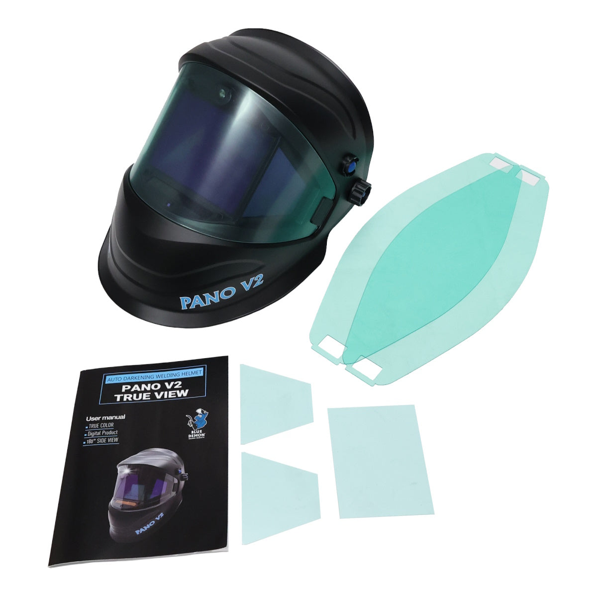 blue demon true view pano v2 welding helmet