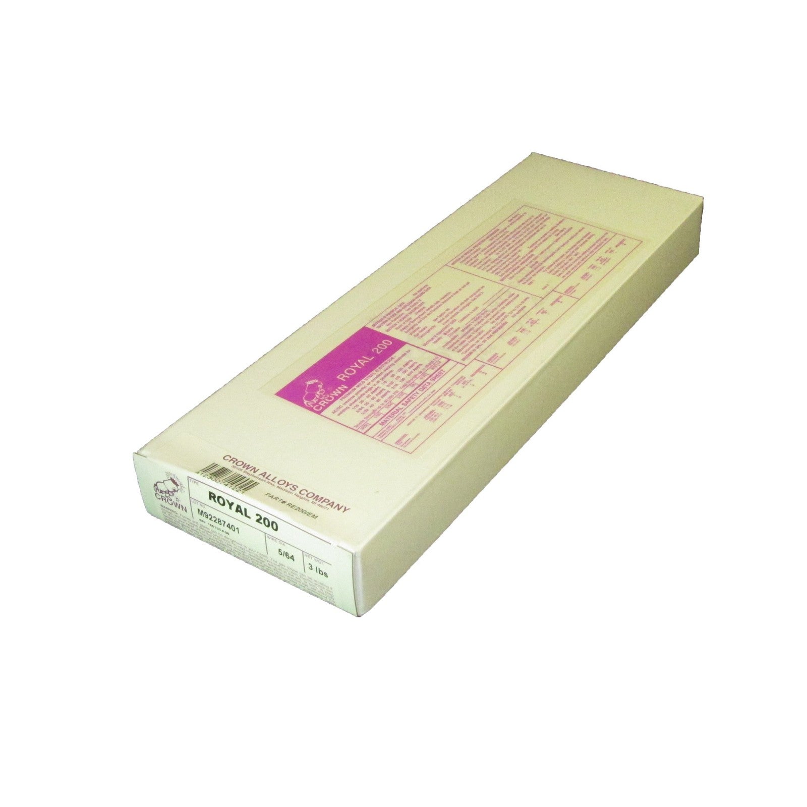Crown Alloy 5/64 ROYAL 200 Premium Steel ELECTRODE 5 lb BOX (RE200/EM)