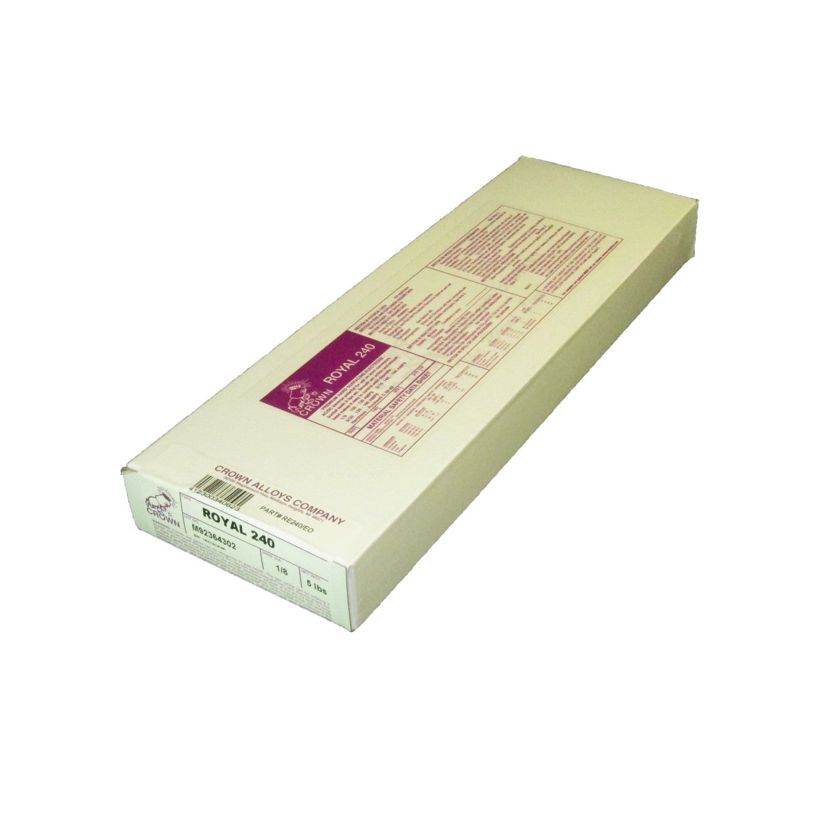 Crown Alloy 1/8 ROYAL 240 Hard Surfacing ELECTRODE 5 lb BOX (RE240/EO)