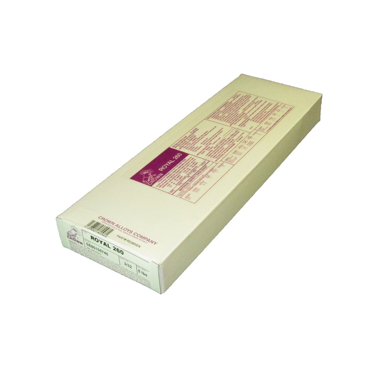 Crown Alloy 3/32 ROYAL 260 Premium Medium Nickel ELECTRODE 5 lb BOX (RE260/EN)