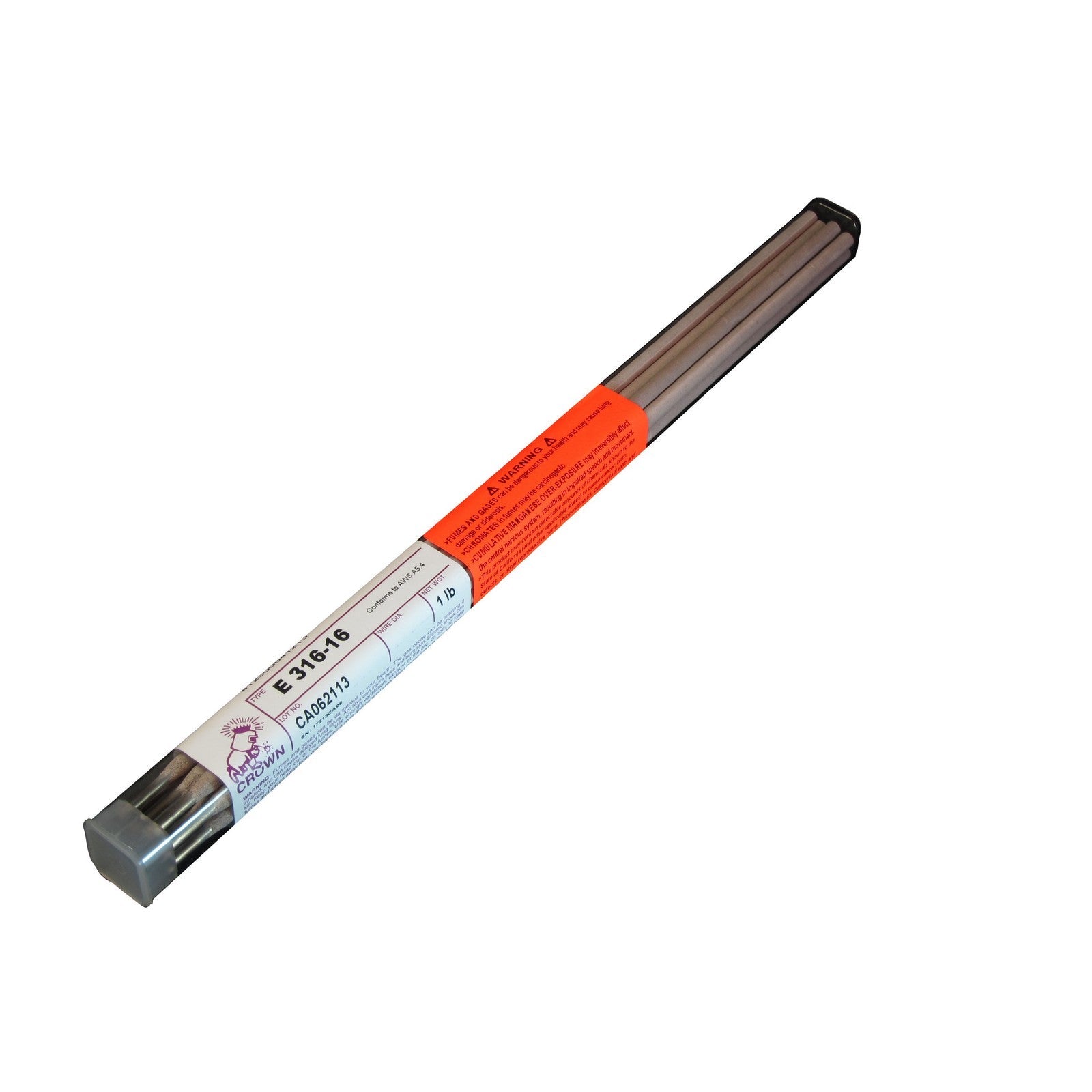 Crown Alloy 3/16 E 316-16 BR.PKG. Stainless Steel ELECTRODE 1 lb TUBE (SE316/EQ-BP)
