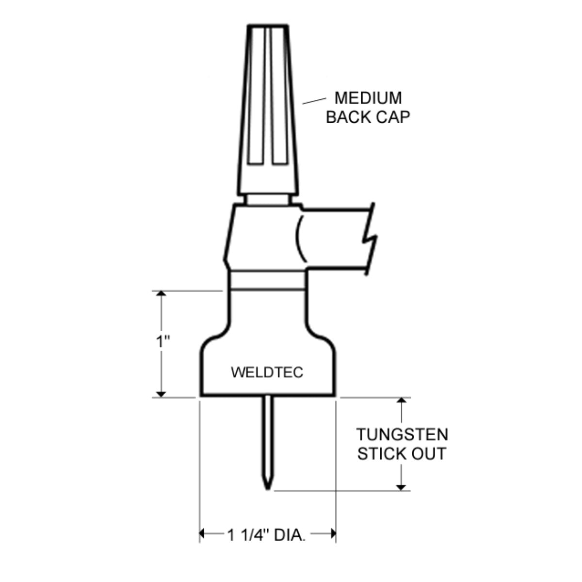 Weldtec Champagne II Super Size TIG Nozzle (53N6CN2)