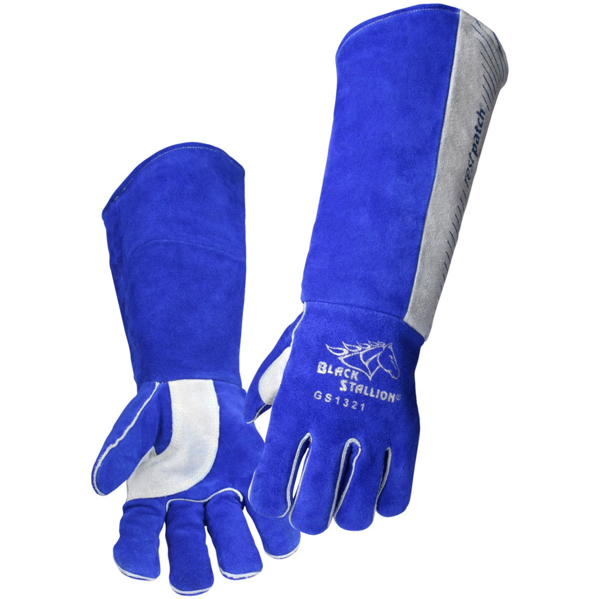 Revco Black Stallion 21 Inch Split Cowhide Stick Gloves with RestPatch (GS1321-BG)