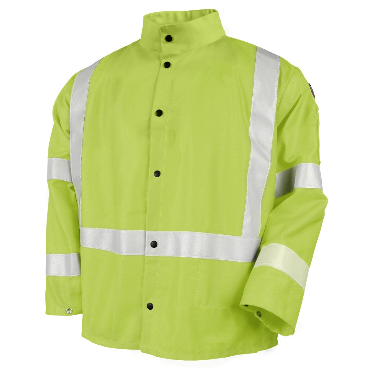 Revco Black Stallion 9oz Lime Safety Welding Jacket w/FR Reflective Tape (JF1012-LM)