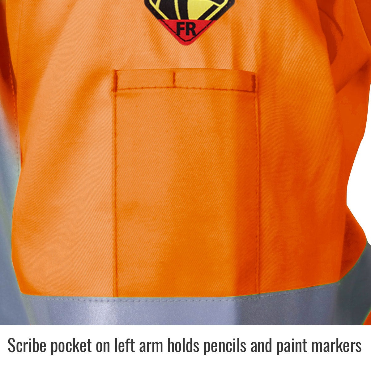 Revco Black Stallion 9oz Orange Safety Welding Jacket w/FR Reflective Tape (JF1012-OR)