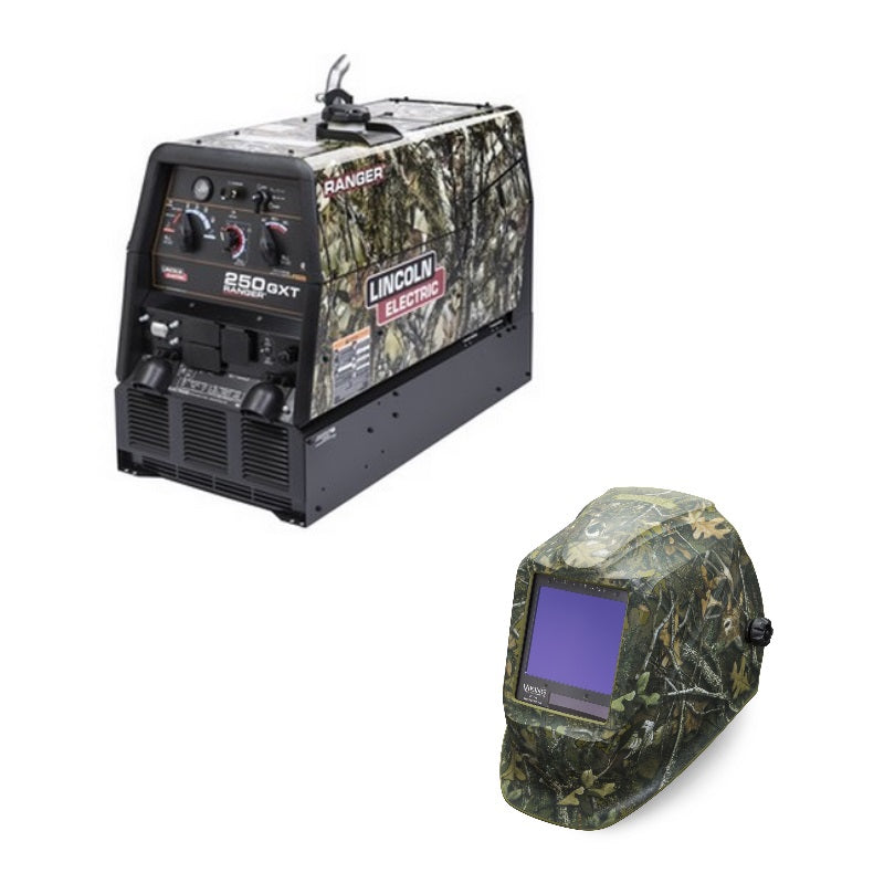 Lincoln Ranger 250 GXT White Tail Camo Welder/Helmet Combo (K2382-7, K4412-3)