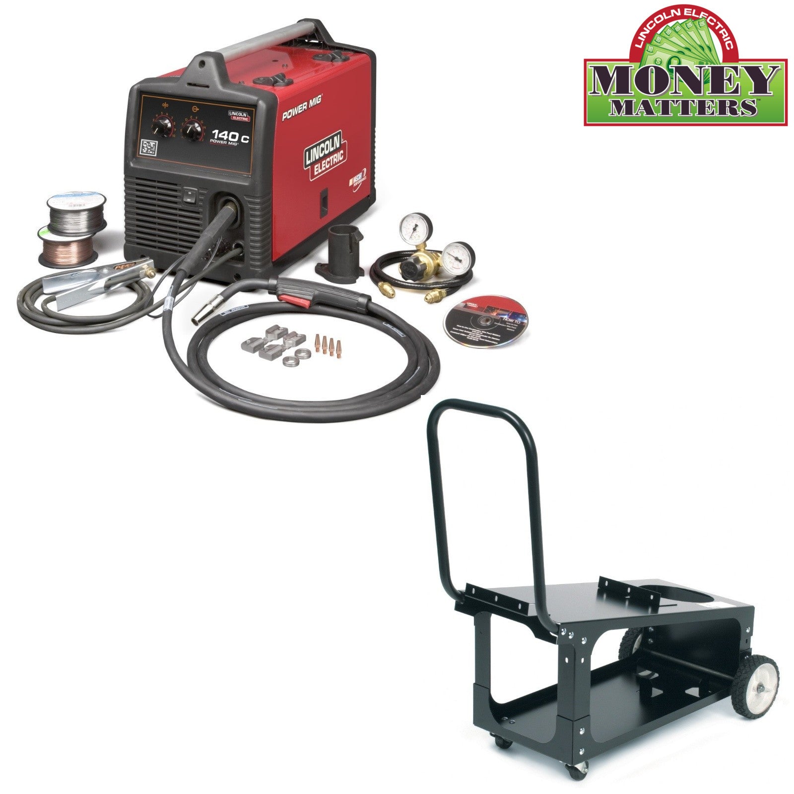 Lincoln Power MIG 140C MIG Welder with Cart (K2471-2)