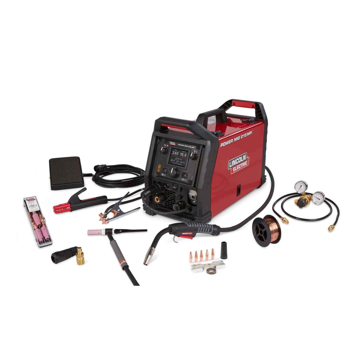 Lincoln Power MIG 215 MPi Multi Process Welder, Tig One Pak