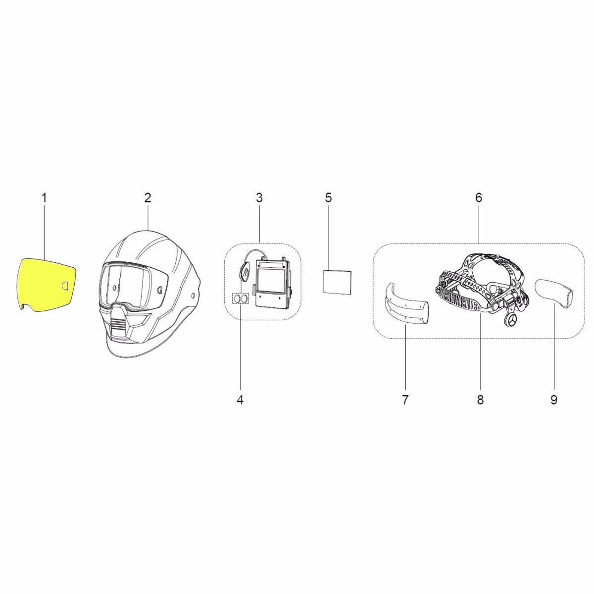 ESAB Sentinel A50 Amber Front Cover Lens - Pkg of 5 (0700000803)
