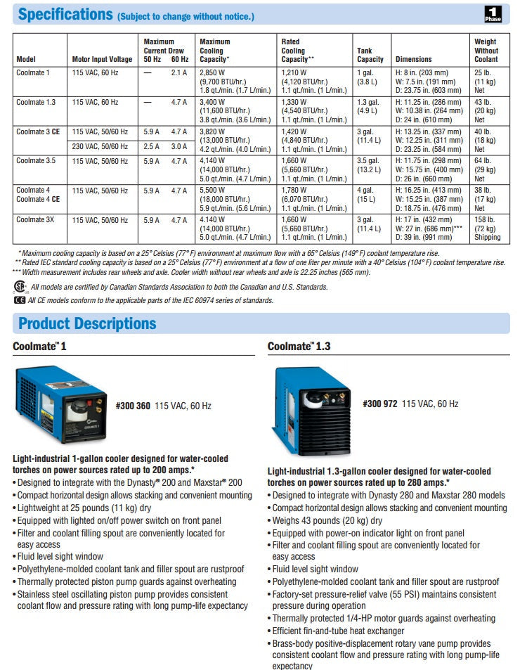 Miller Coolmate 3.5 115V TIG Cooler (300245)