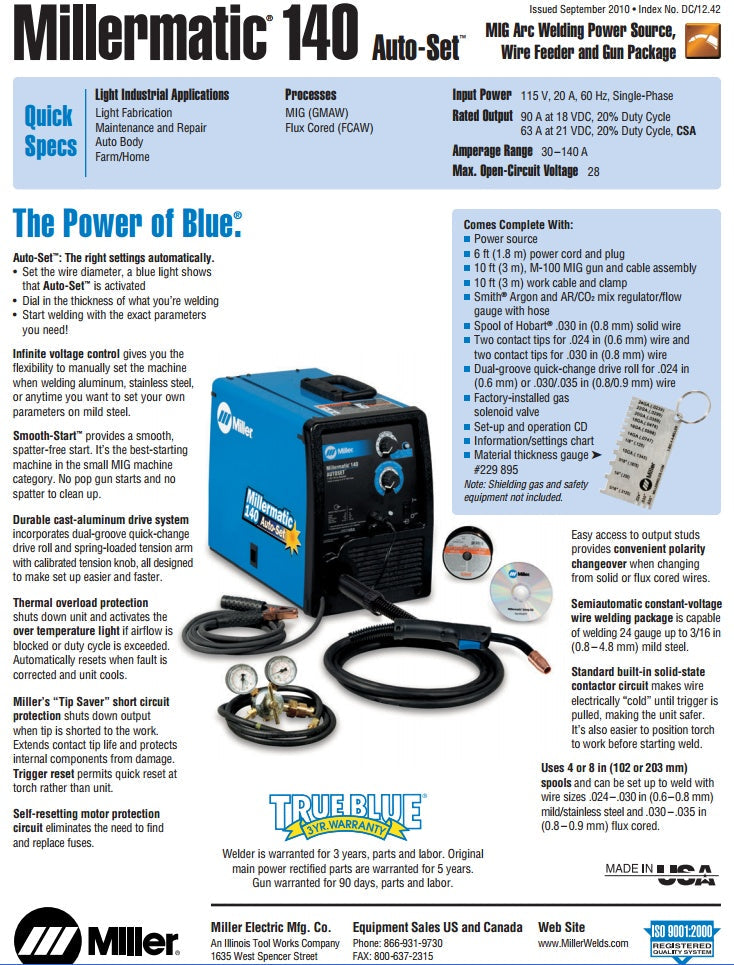 Miller Millermatic 140 MIG Pkg with Auto-Set and Spoolmate 100 (907335)