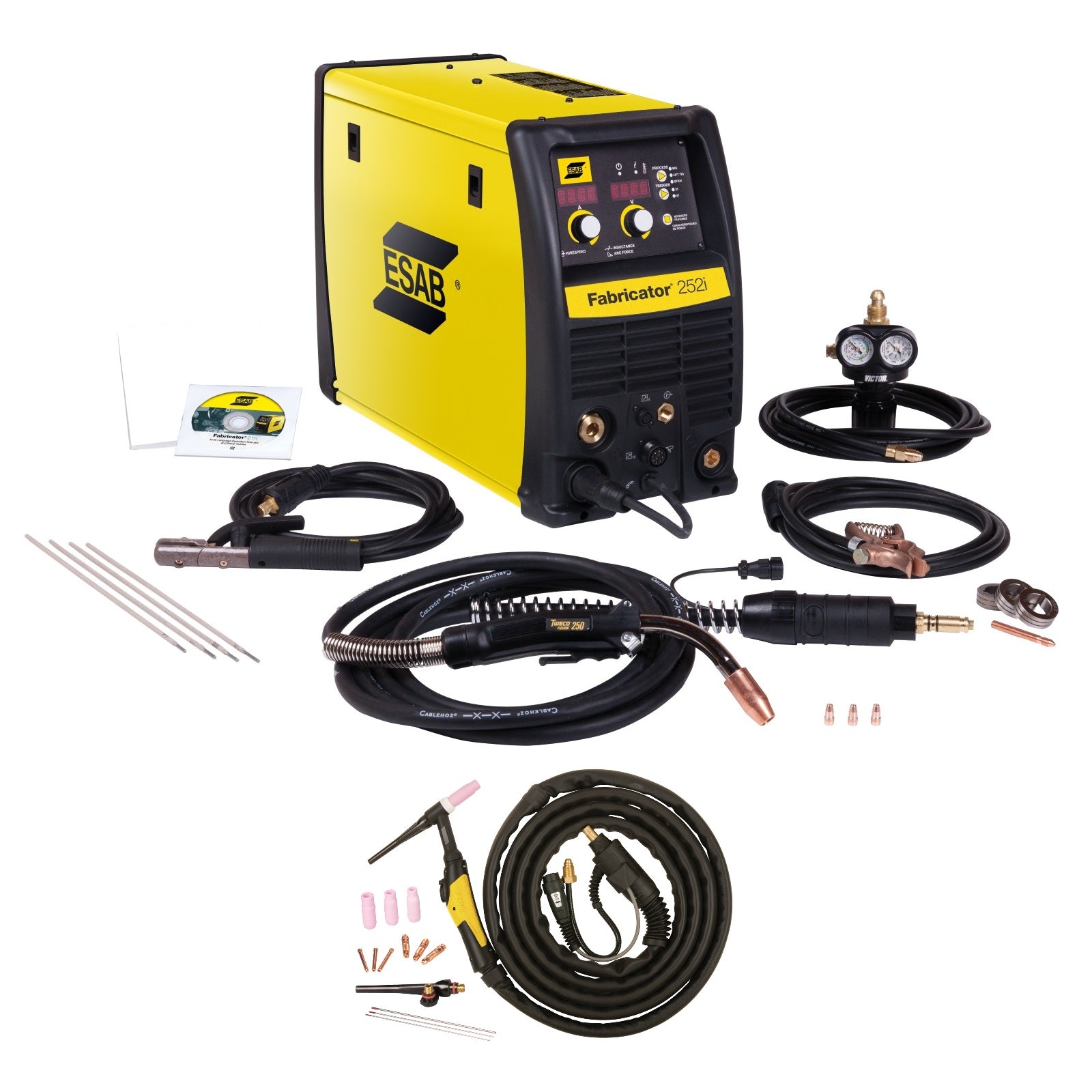 ESAB Fabricator 252I MIG, TIG & Stick Welder Pkg. With TIG Torch (W1004401 & W4013600)