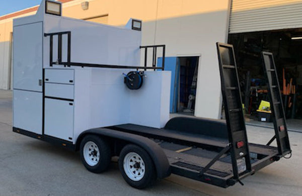 A modified trailer.