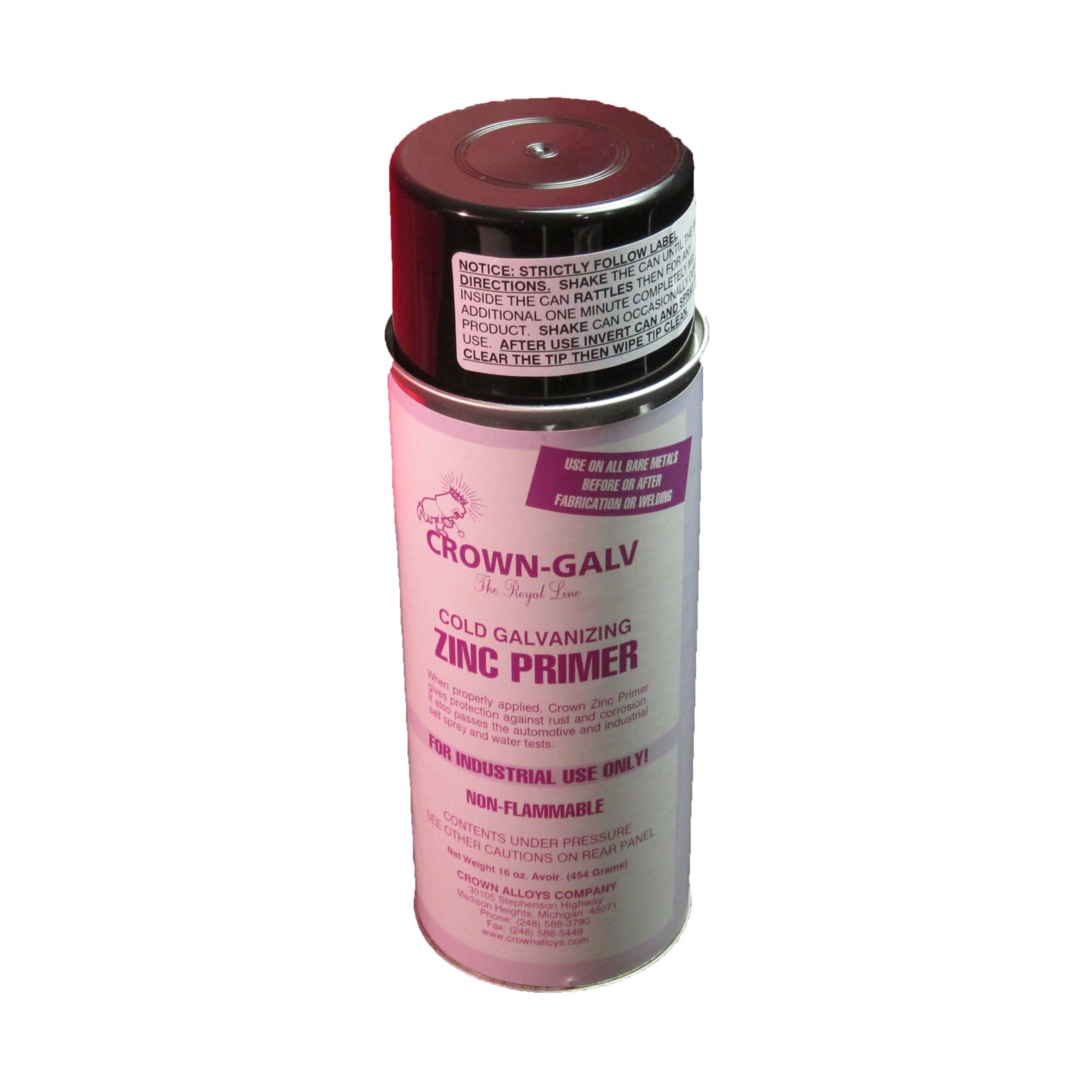 Crown Alloy 16oz CROWN GALV AEROSOL Cold Galvanizing Zinc PRIMER 16 oz CAN (XGALV/C)